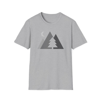 Greyscale Geometric Mountains T-shirt