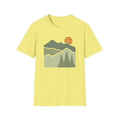 Striped Sun Over Mountain Layers T-shirt
