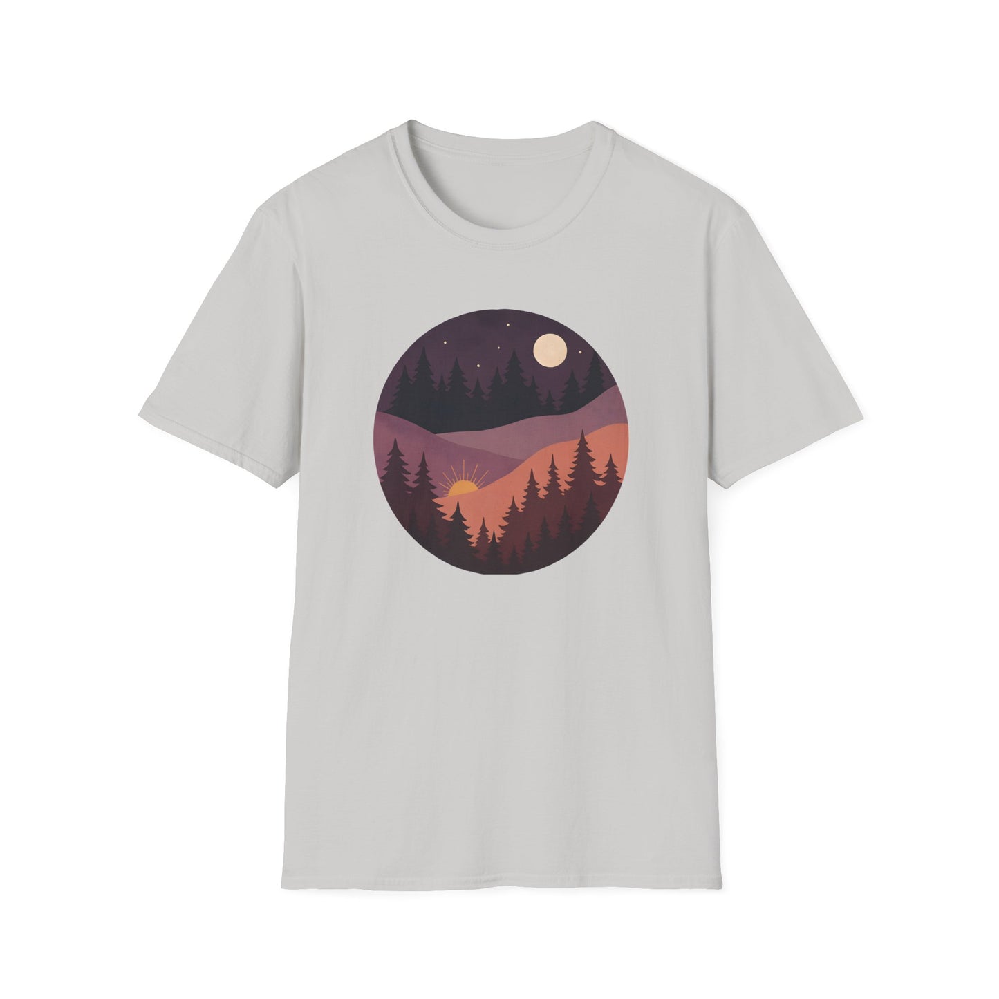 Sun Moon Layered Landscape T-shirt