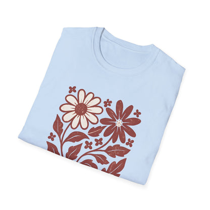 Maroon Flower Friends T-shirt