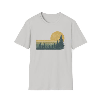 Retro Sunset Over Pines T-shirt
