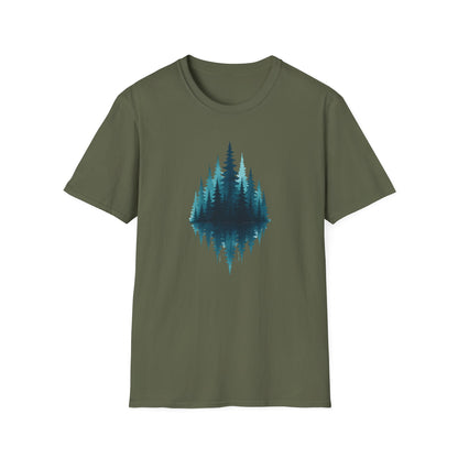 Mirrored Pine Teal Forest T-shirt