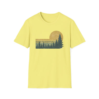 Retro Sunset Over Pines T-shirt