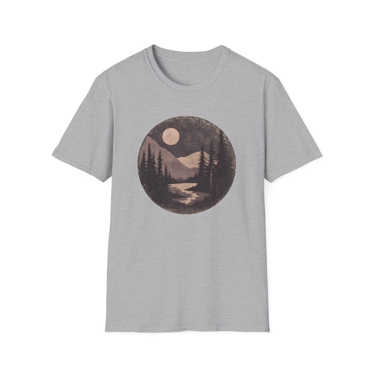 Vintage Moonlit Mountain Valley T-shirt