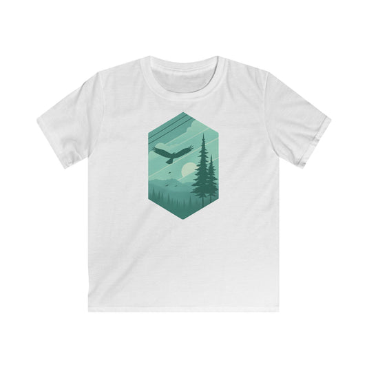 Children’s Soaring Eagle Over Green Pines T-shirt