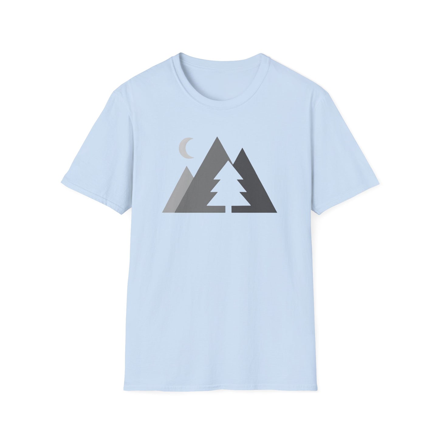 Greyscale Geometric Mountains T-shirt