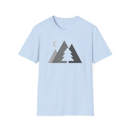 Greyscale Geometric Mountains T-shirt