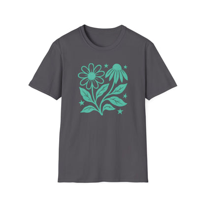 Flowers Under The Stars Ink Print T-shirt