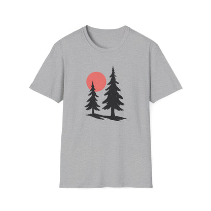 Serene Pines Under Sunset T-shirt