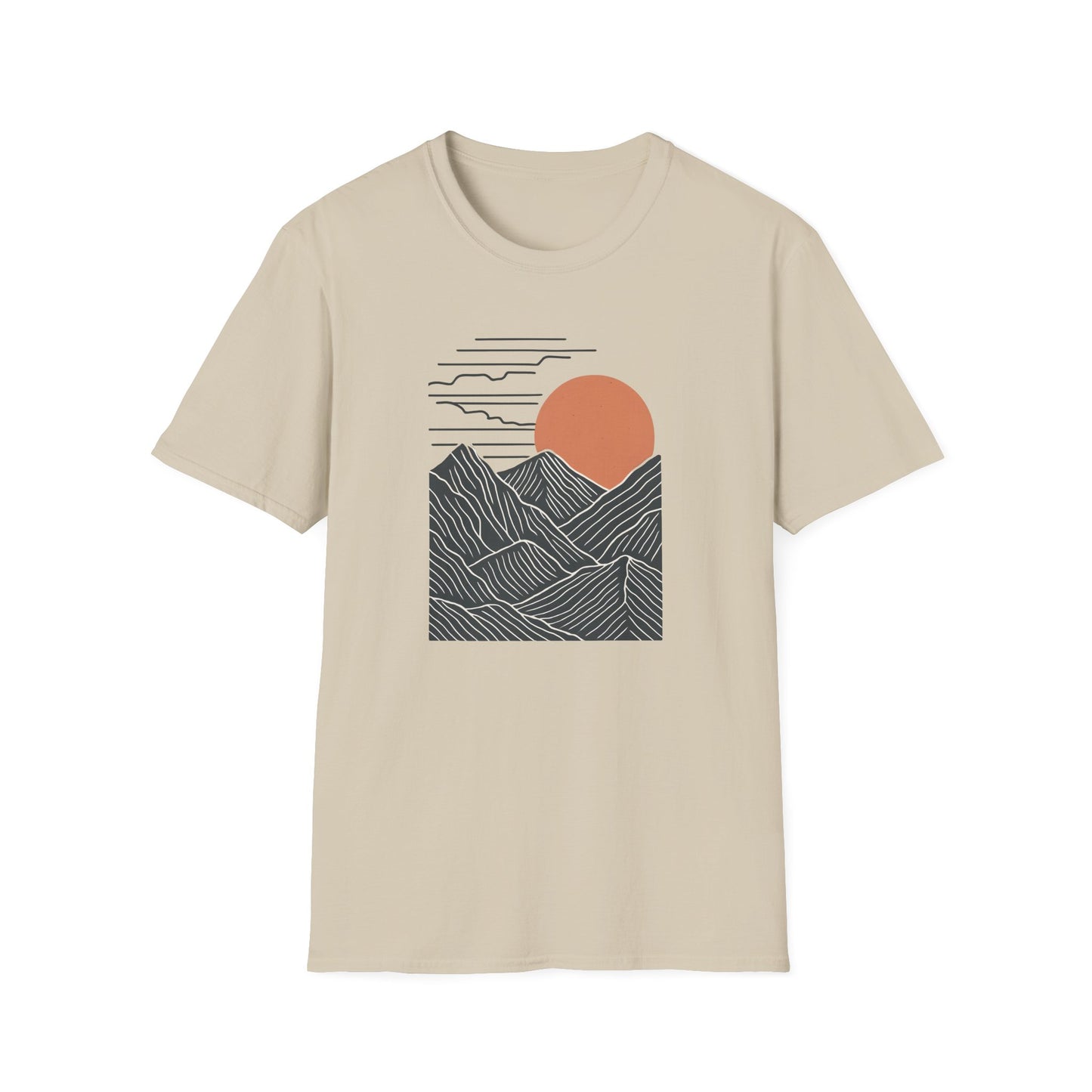 Topographical Mountains At Sunset T-shirt