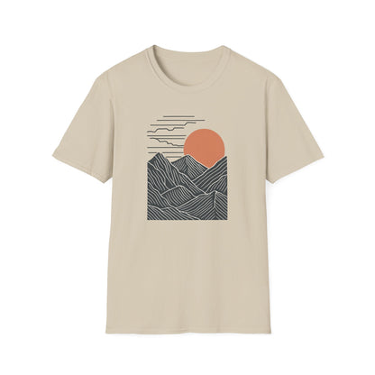 Topographical Mountains At Sunset T-shirt