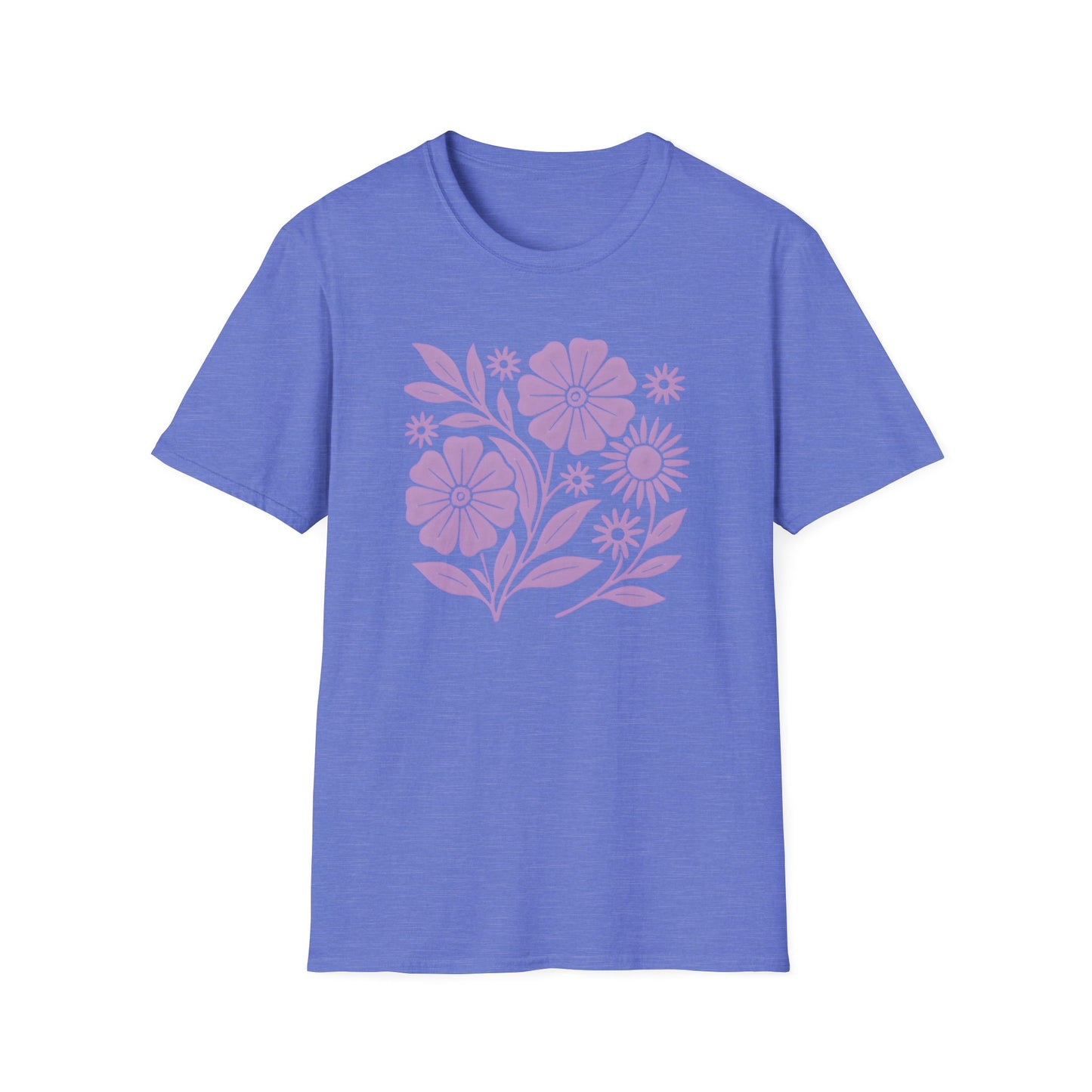 Flower Gathering Lavender Ink Print T-shirt