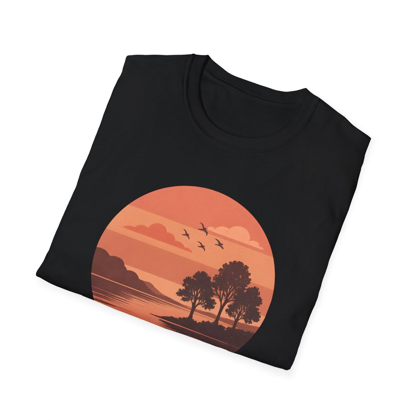 Deep Red Sunset Over Lake T-shirt