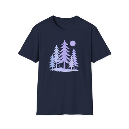 Serene Purple Forest Drawing T-shirt
