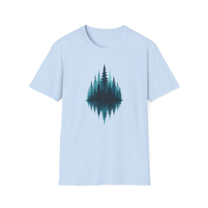 Mirrored Pine Teal Forest T-shirt
