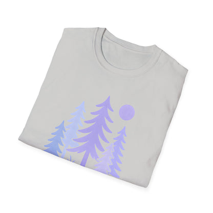Serene Purple Forest Drawing T-shirt