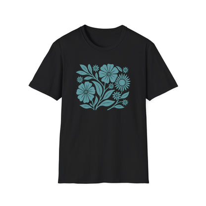 Flower Gathering Ink Print T-shirt