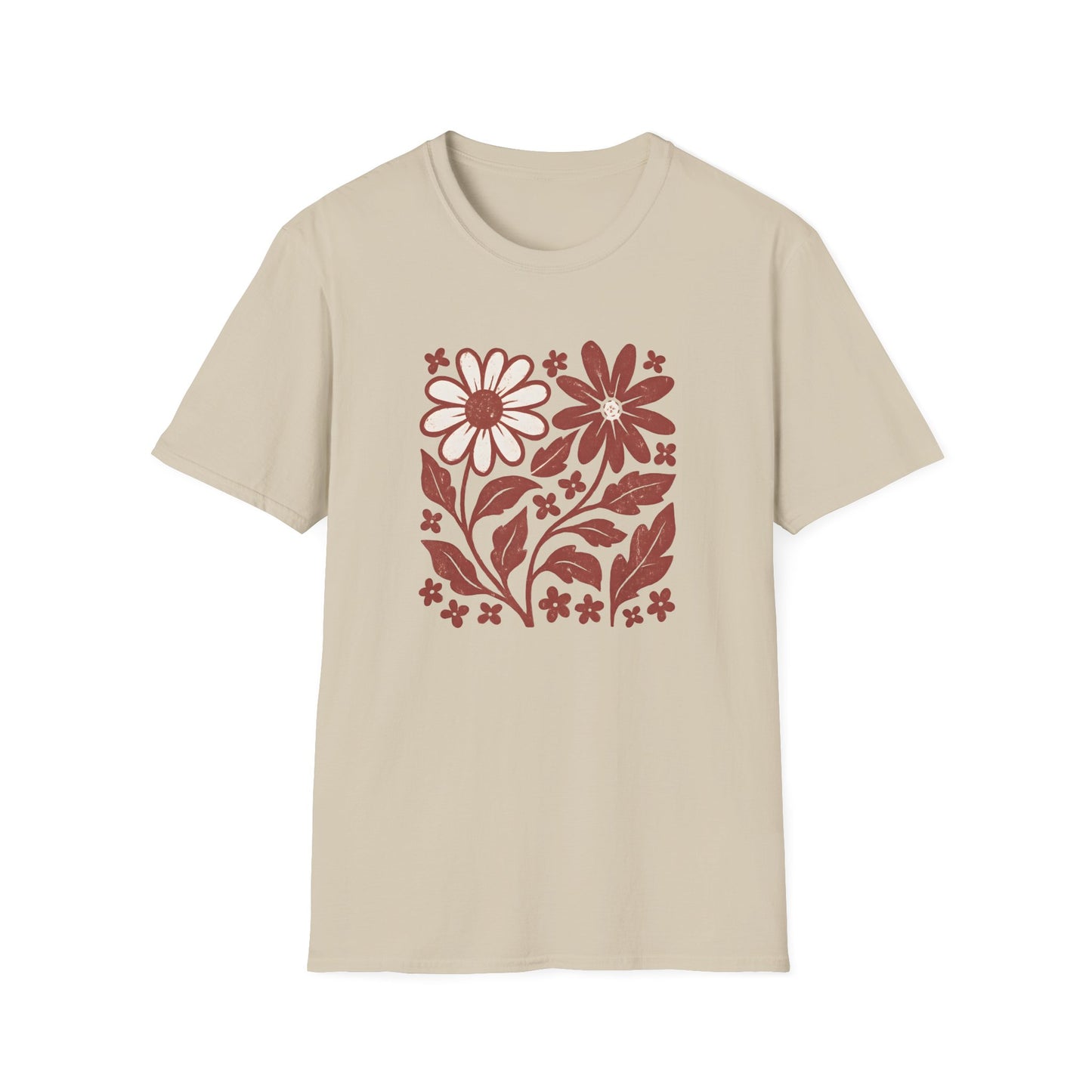 Maroon Flower Friends T-shirt