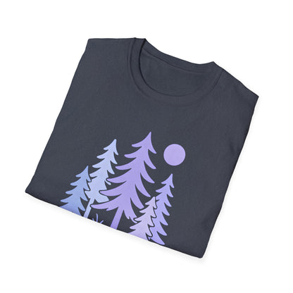 Serene Purple Forest Drawing T-shirt