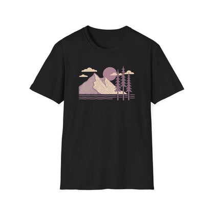 Minimalist Lavender Mountain Sunset T-shirt