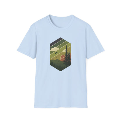Retro Pine Forest Sunset T-shirt