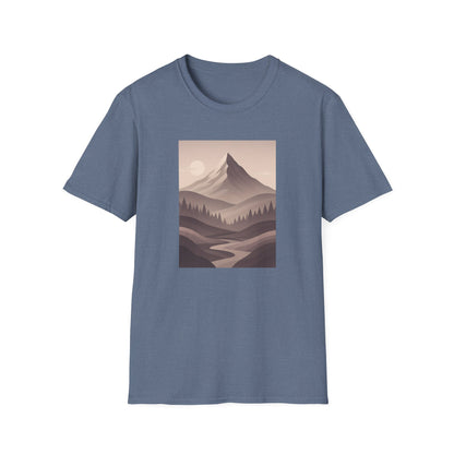 Layered Valley Greyscale Landscape T-shirt