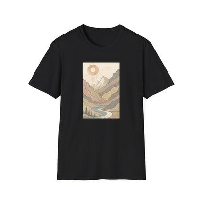 Deep Sun Over Geometrical Mountain Valley T-shirt