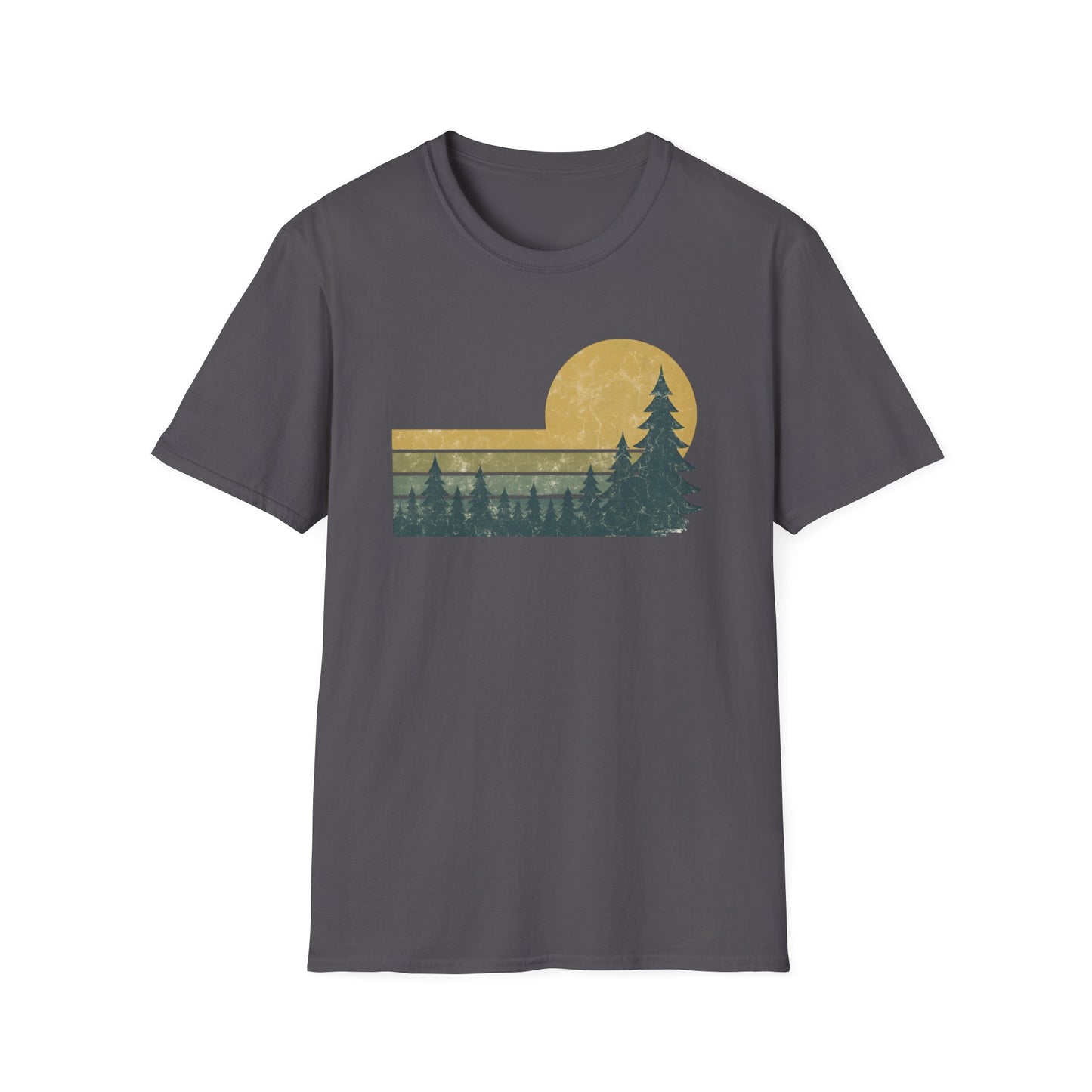 Retro Sunset Over Pines T-shirt