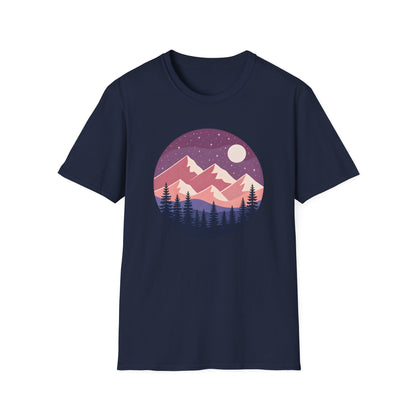 Purple Night Sky Over Mountains T-shirt