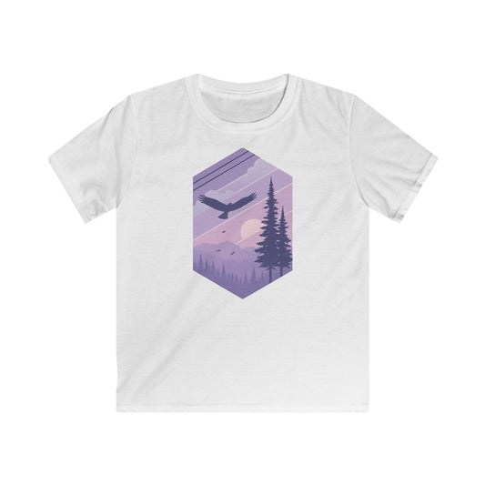 Children’s Soaring Eagle Over Purple Pines T-shirt