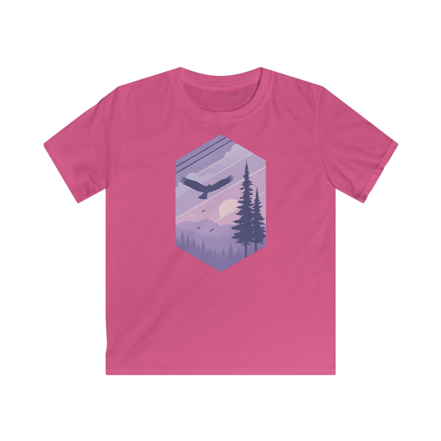 Children’s Soaring Eagle Over Purple Pines T-shirt