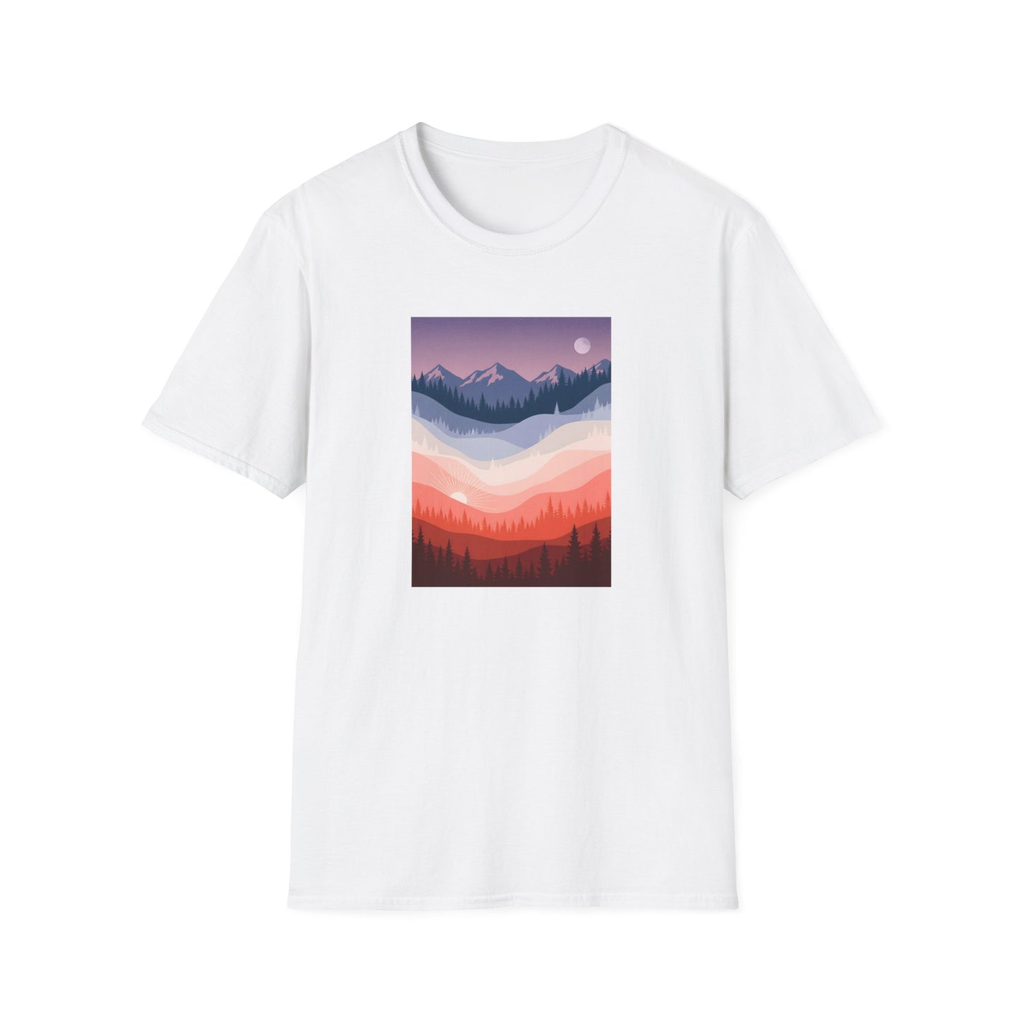 Day and Night Layered Landscape T-shirt