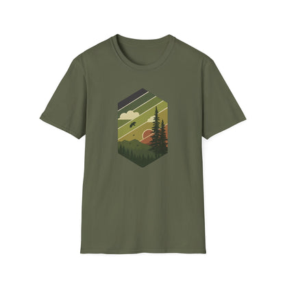Retro Pine Forest Sunset T-shirt