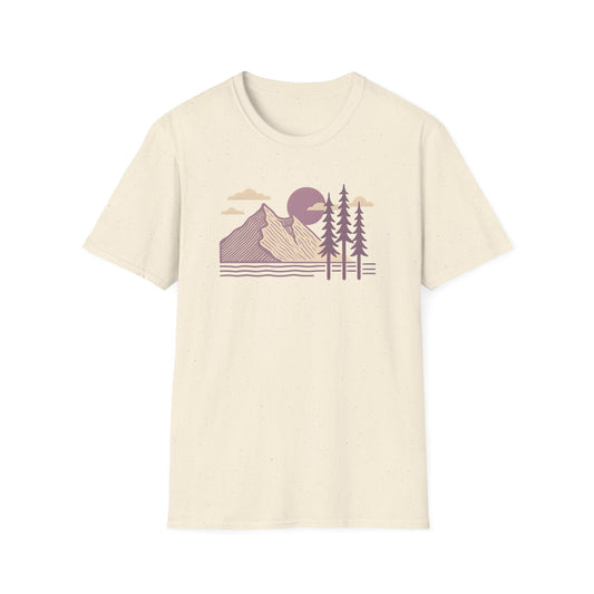 Minimalist Lavender Mountain Sunset T-shirt