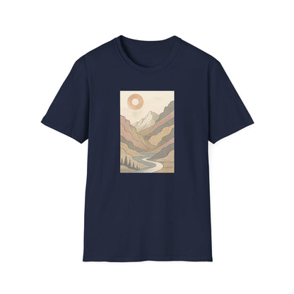 Deep Sun Over Geometrical Mountain Valley T-shirt