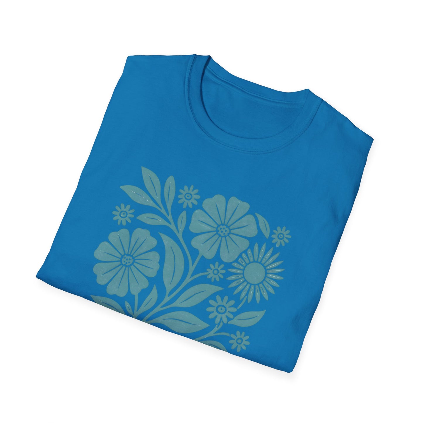Flower Gathering Ink Print T-shirt