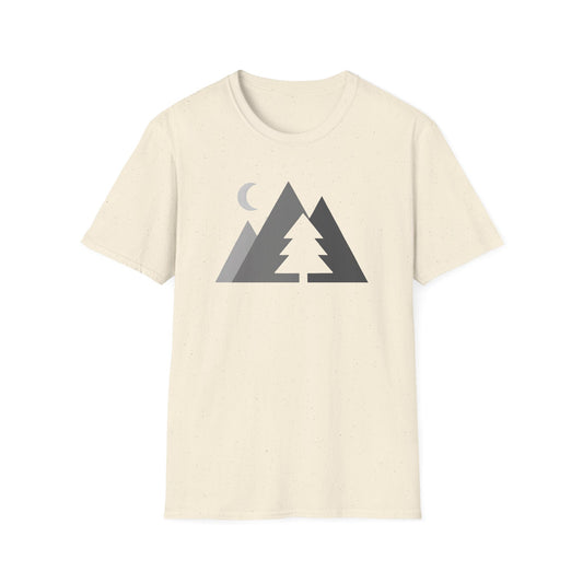 Greyscale Geometrical Mountains T-shirt