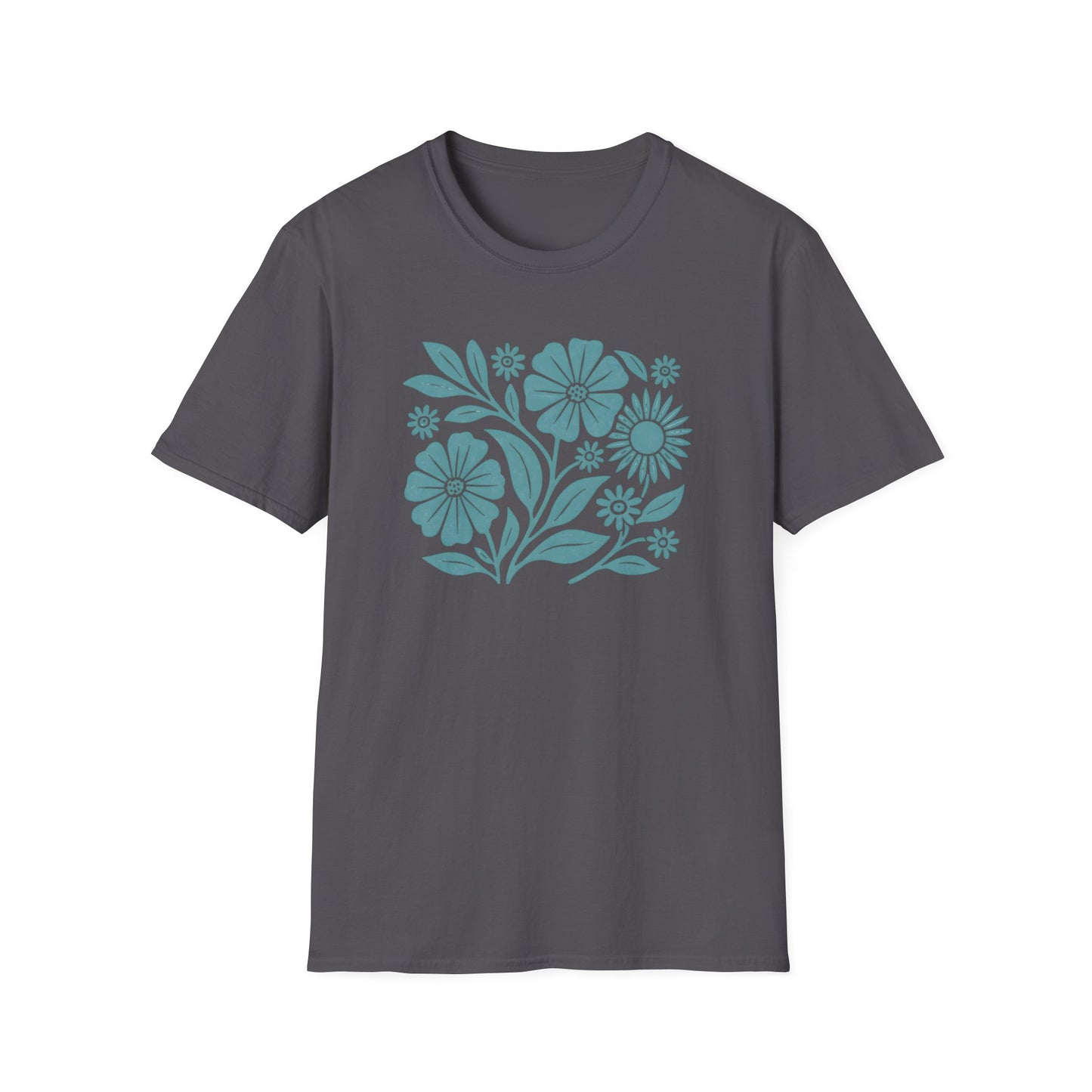 Flower Gathering Ink Print T-shirt