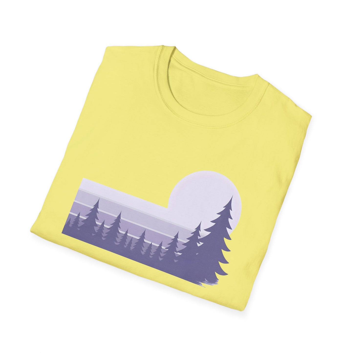 Retro Lilac Sunset Over Pines T-shirt