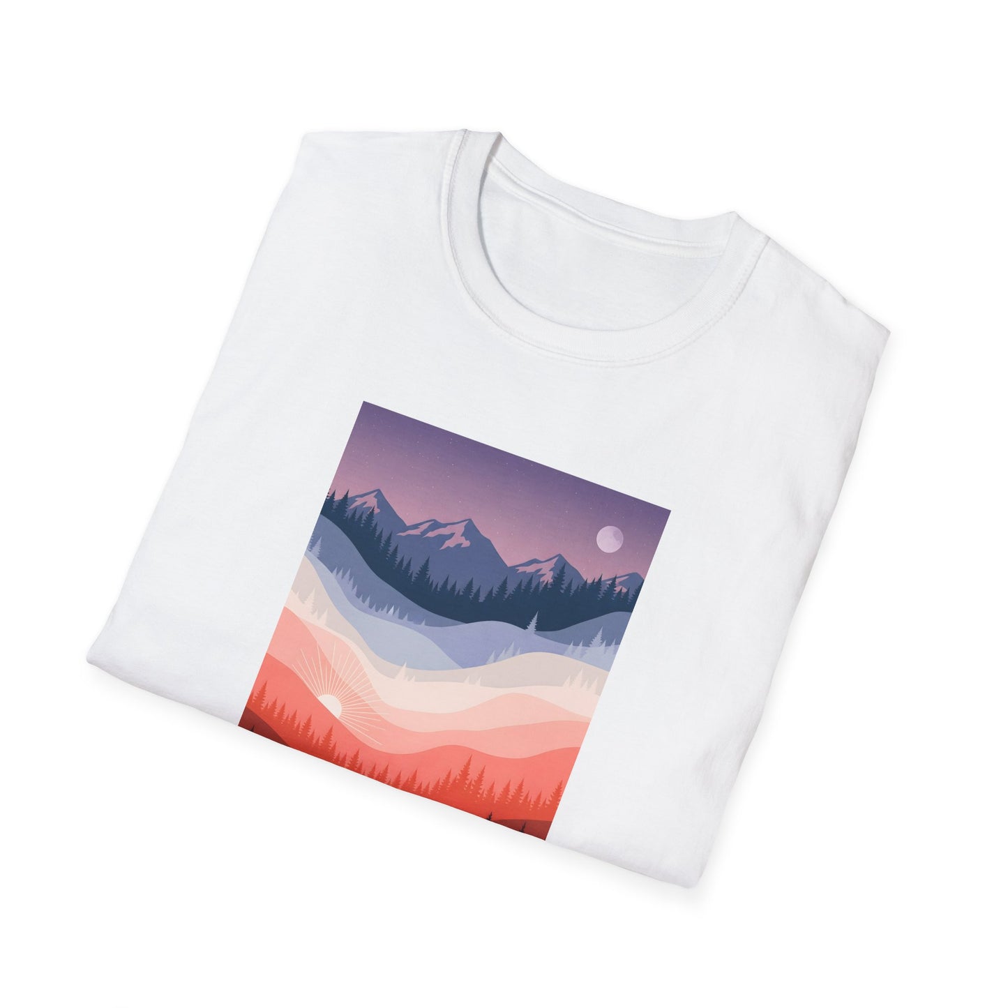 Day and Night Layered Landscape T-shirt