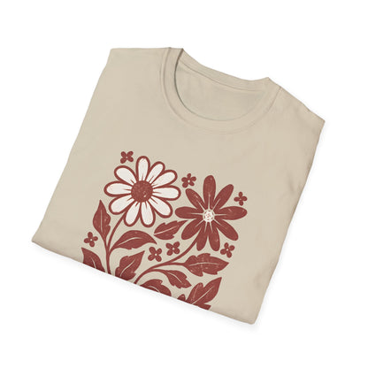 Maroon Flower Friends T-shirt