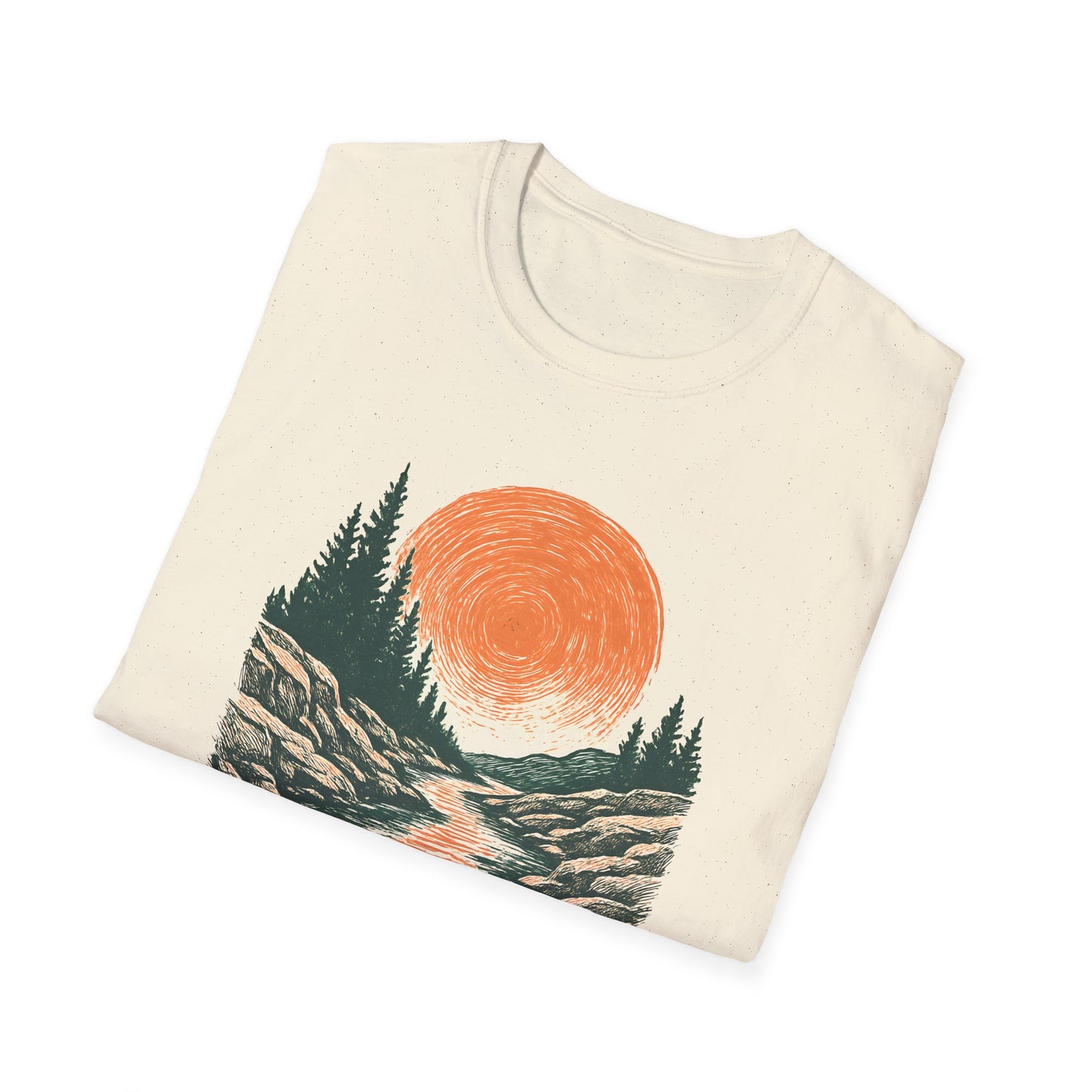 Vintage Sunset Over River T-shirt