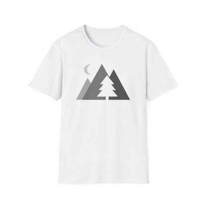 Greyscale Geometrical Mountains T-shirt