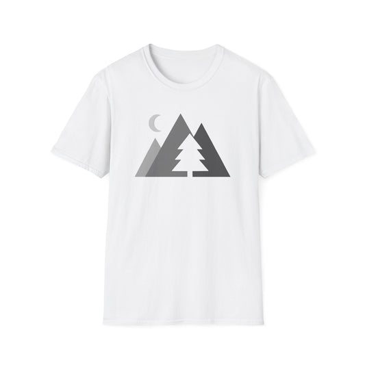 Greyscale Geometrical Mountains T-shirt