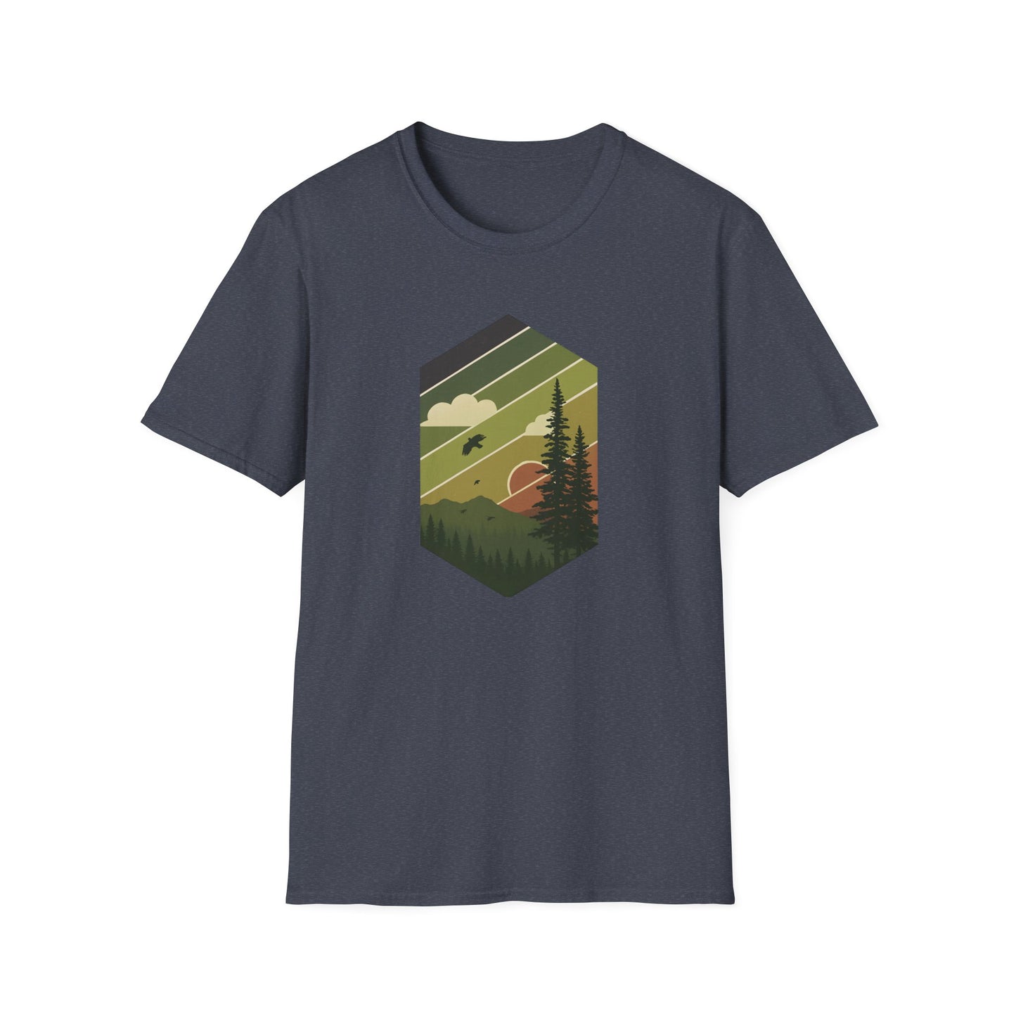 Retro Pine Forest Sunset T-shirt