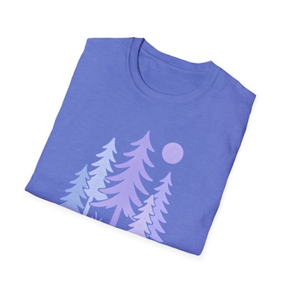 Serene Purple Forest Drawing T-shirt