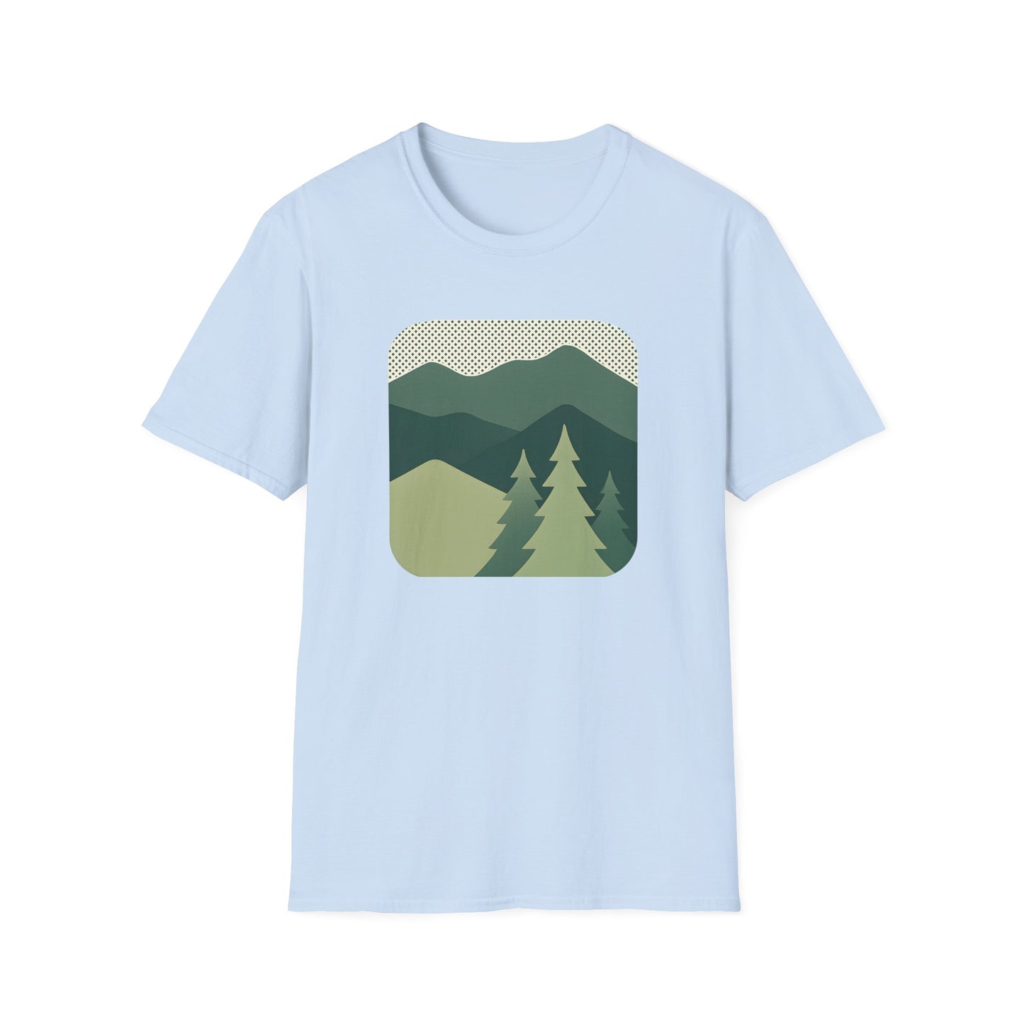 Minimalist Green Mountain Landscape T-shirt