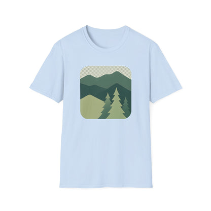 Minimalist Green Mountain Landscape T-shirt