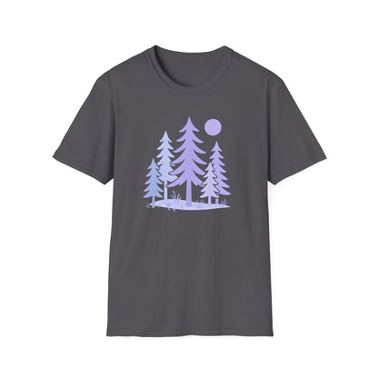 Serene Purple Forest Drawing T-shirt
