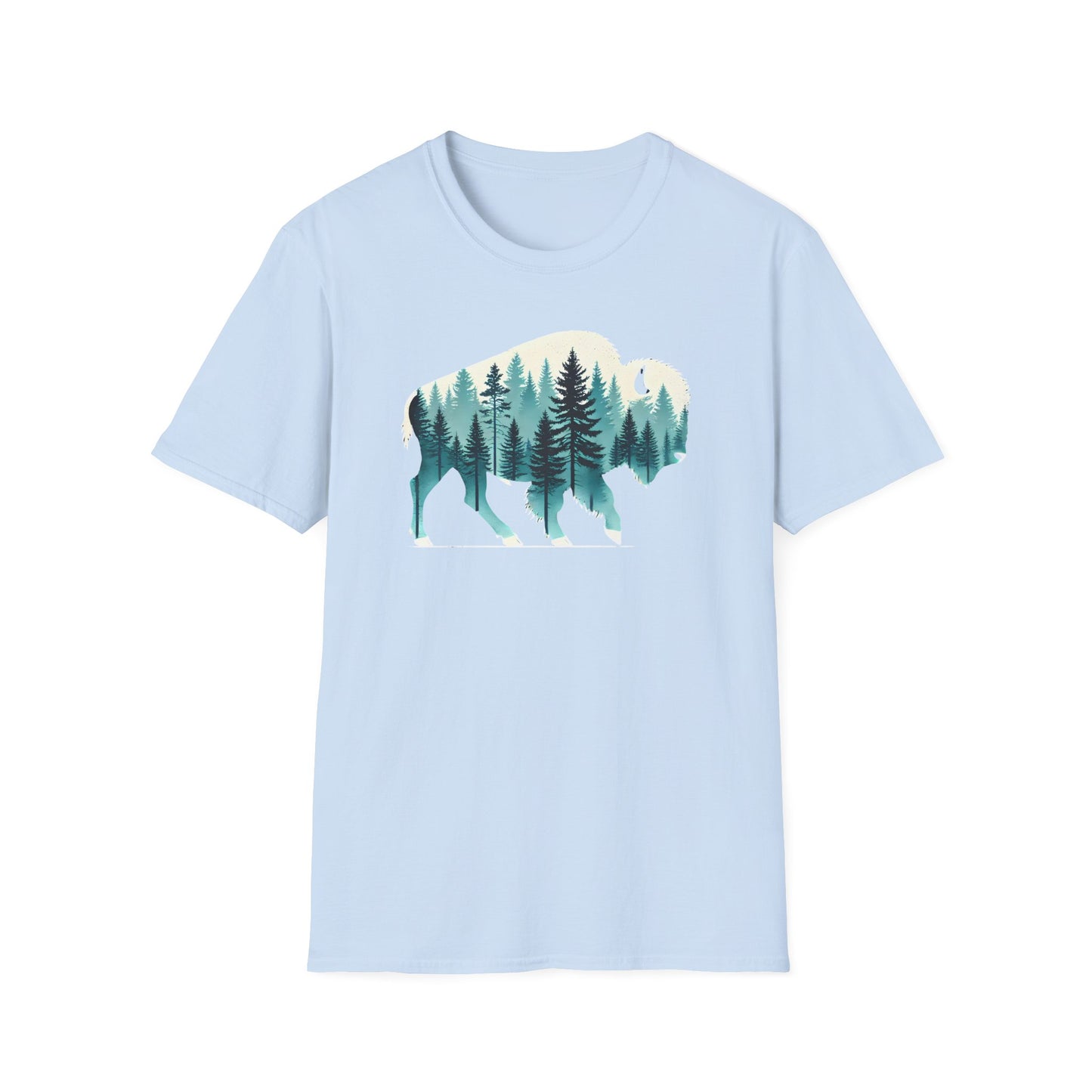 Bison Pine Forest Double Exposure